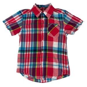 Est. 1989 Place Shirt Boys Small Multi Plaid Chest Pocket Collared Button Down